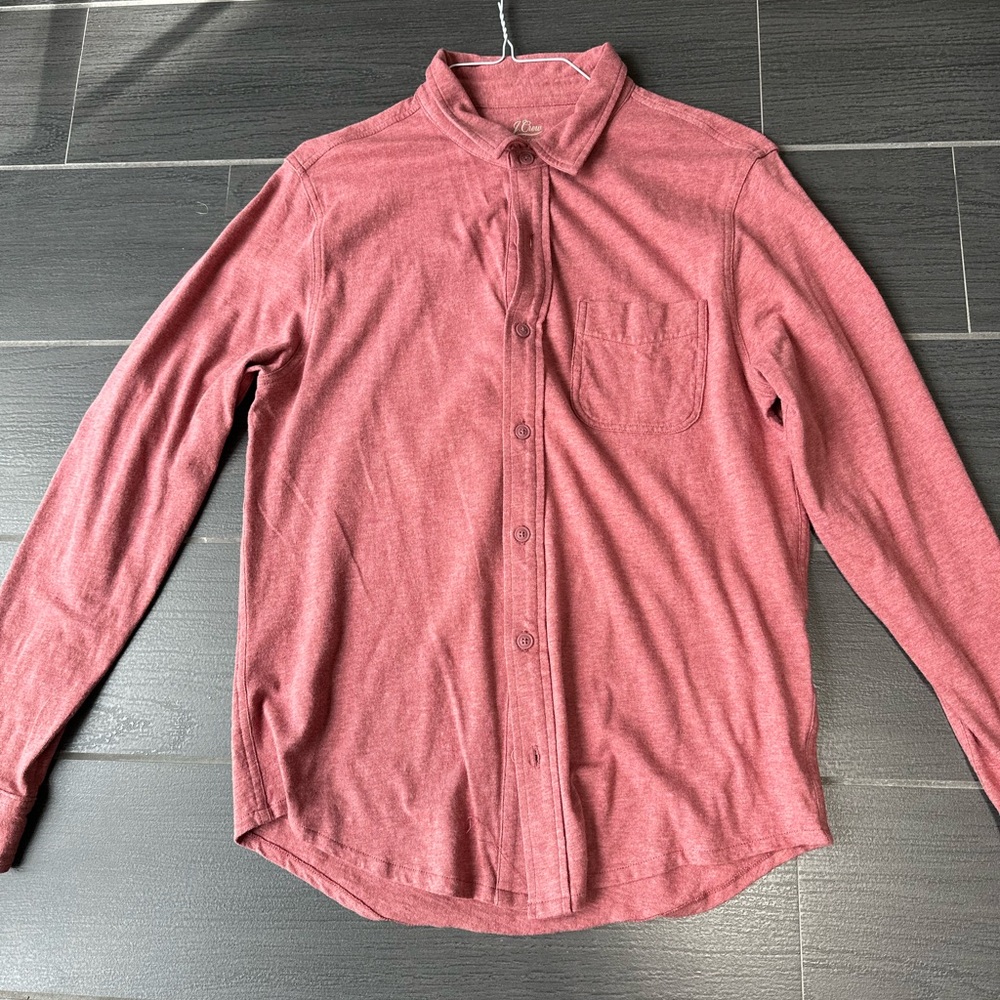 Men's Red Button-Up Shirt J crew